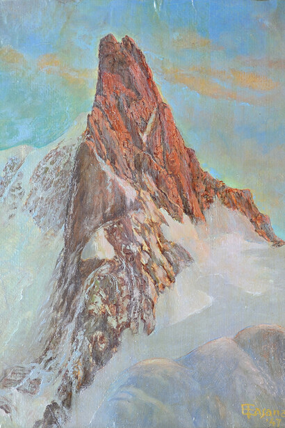 Eugenio Fasana - Dente del Gigante (Monte Bianco), 1947, olio su compensato. Eredi Fasana-Zuccala. Foto Franco Ricci