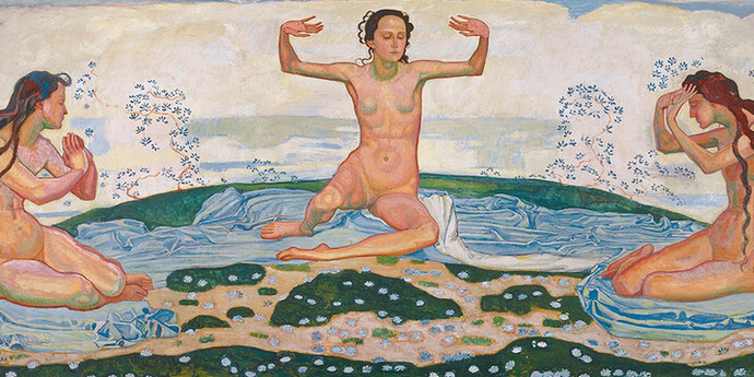 Ferdinand Hodler, Der Tag, 1900, um, 1910 überarbeitet  © Kunstmuseum Luzern,  Depositum der  Bernhard Eglin-Stiftung,  Foto: Andri Stalder, Luzern
