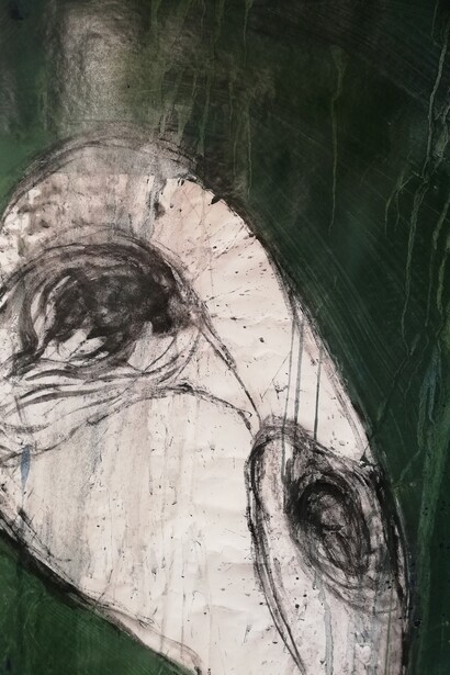 Arcangelo, Fiori di croco, tecnica mista su carta