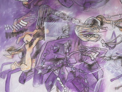 Roberto Matta, El hombre desciende del signo (1975, detalle)