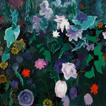 Eric Aho, Dutch meadow, moonlight (detail), 2025. Courtesy of DC Moore Gallery