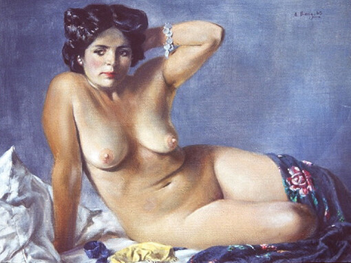 Alexander Bierig; Desnudo. 1945. Óleo
