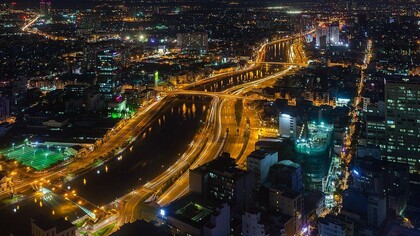 Night view of Ho Chi Minh City, Vietnam from Bitexco Financial Tower