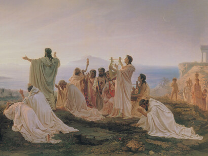 Fyodor Bronnikov; Pitagóricos celebrando el amanecer, Tretyakov Gallery, Rusia (detalle)