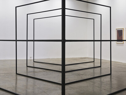 Exhibition view showing works by (L – R) Dan Graham, Karl Burke, Dina Danish, The Centre For Dying On Stage #1, Project Arts Centre, Dublin, 2014