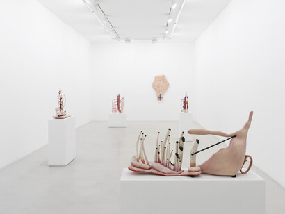 Matthew Ronay, Thirteen forms, vue de l'exposition. Avec l'aimable autorisation de Perrotin