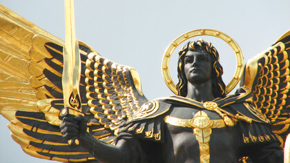 Archangel Saint Michael: the patron saint of Kiev, his statue in Independence Square watches over the city