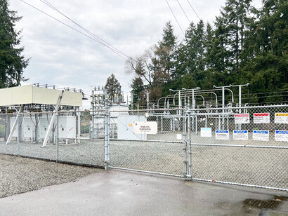 This Puget Sound Energy substation in Puyallup, Washington, was one of three attacked early Christmas morning in Pierce County, USA
