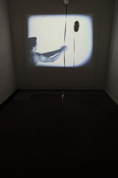 *É a minha própria casa, mas creio que vim fazer uma visita a alguém [It’s my own house, but it seems I came to do a visit to someone else]*, 2012, by Manuel Santos Maia at *Art stabs power: que se vayan todos!* at Bermondsey Project, London, curated by Inês Valle, Credit Nelson Santos, 2014