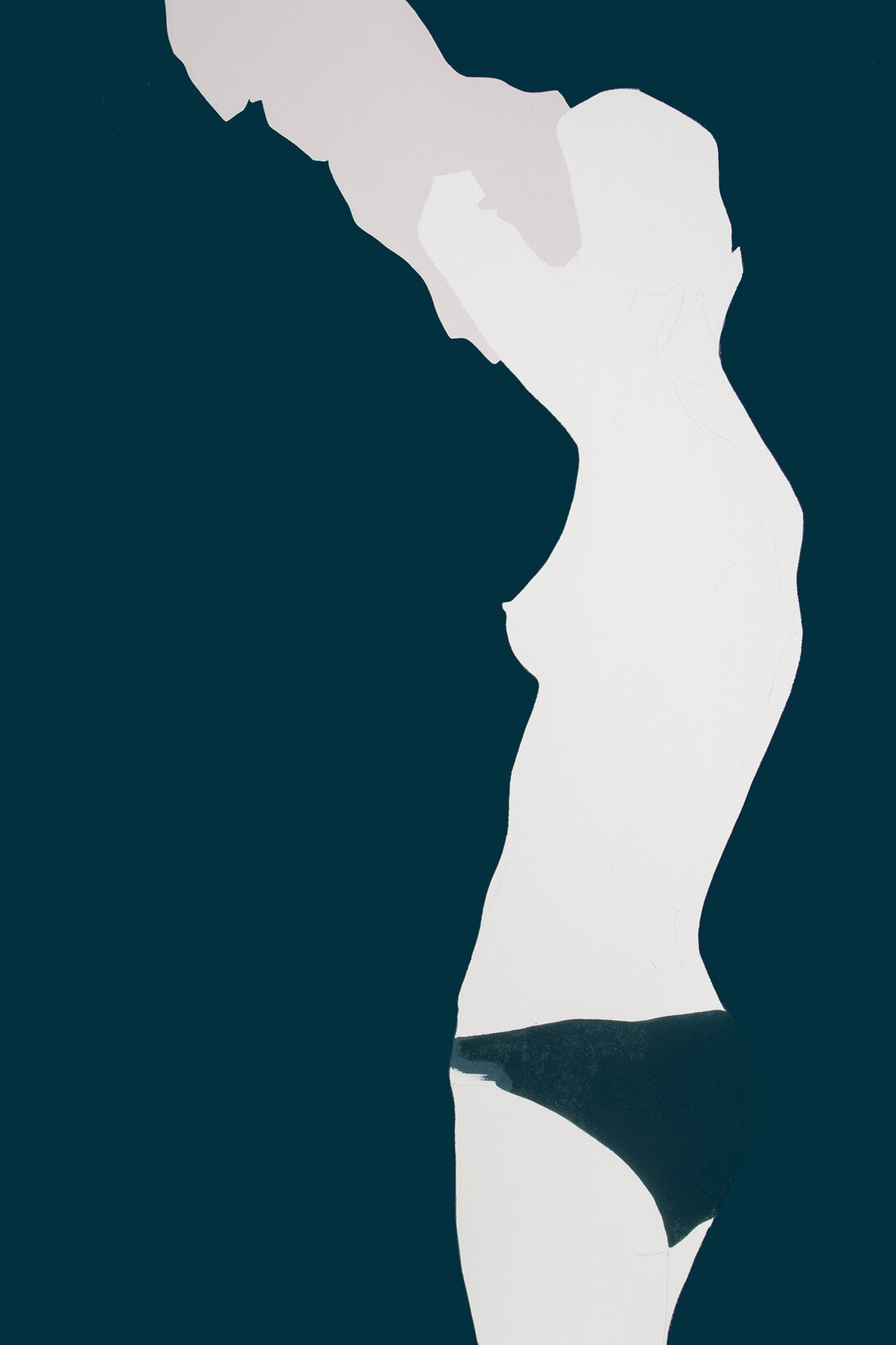 Natasha Law, Head in the Clouds (ii), 2013, Gloss paint on paper, 44 x 30 in / 113 x 77 cm, courtesy of Eleven, London 
