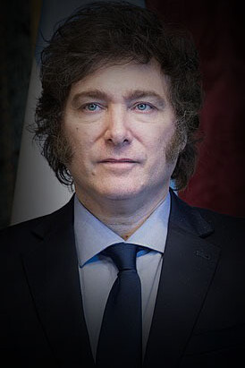 Javier Milei, actual presidente de Argentina y clara evidencia del avance de la derecha en un país de gobernantes históricamente de izquierda