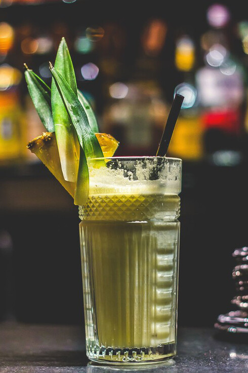 A special drink with pineapple