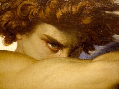 Fragmento de «El ángel caído» (1844) de Cabanel