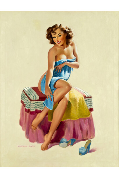 Bass Vaughn, Sugar N' Spice (Towel Girl), 28 x 22, Oil on Canvas, c. 1950