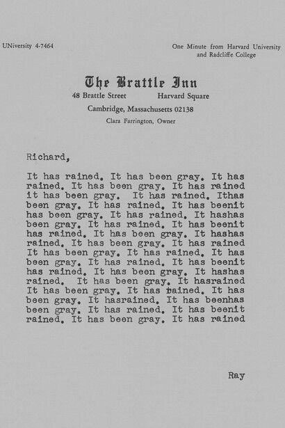 Ejemplo del Mail Art de Ray Johnson