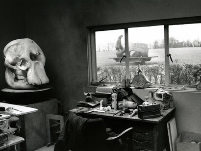 Andre Kertesz, Henry Moore's Studio with Elephant Skull, England, 1980. The Estate of Andre Kertesz 2015, Courtesy James Hyman Gallery, London