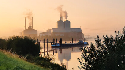 Kohlekraftwerk Tiefstack in Hamburg Billbrook, Deutschland. Inbetriebnahme: 1993, Abschaltung: 2038, Nennleistung (Netto): 194 MW