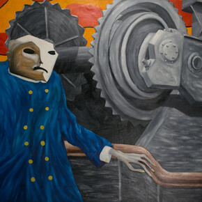 Sergey Enkov, Engineer, 1990, Oil on canvas, 200 x 150 cm, Artist collection, Photographer: Vitaly Kolikov © Erarta

