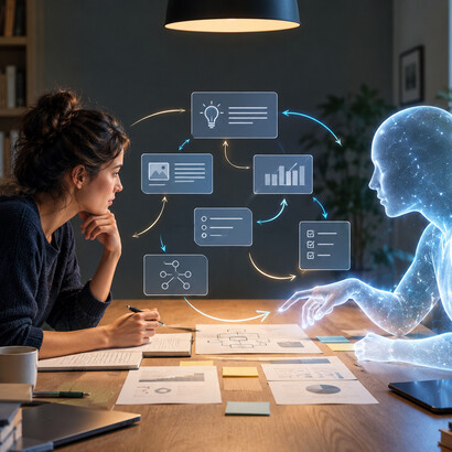 Lavorare con l’IA significa costruire un processo collaborativo in cui umano e macchina modificano reciprocamente le possibilità d’azione