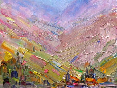 Kotor Mountain, Montenegro, 2021. Oil on linen, 22.5 × 22 cm. © Barry John Raybould