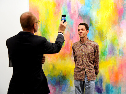 Joshua Nathanson
TBD, 2015
Acrylic and oil stick on canvas
73 x 55 in
Courtesy of Various Small Fires