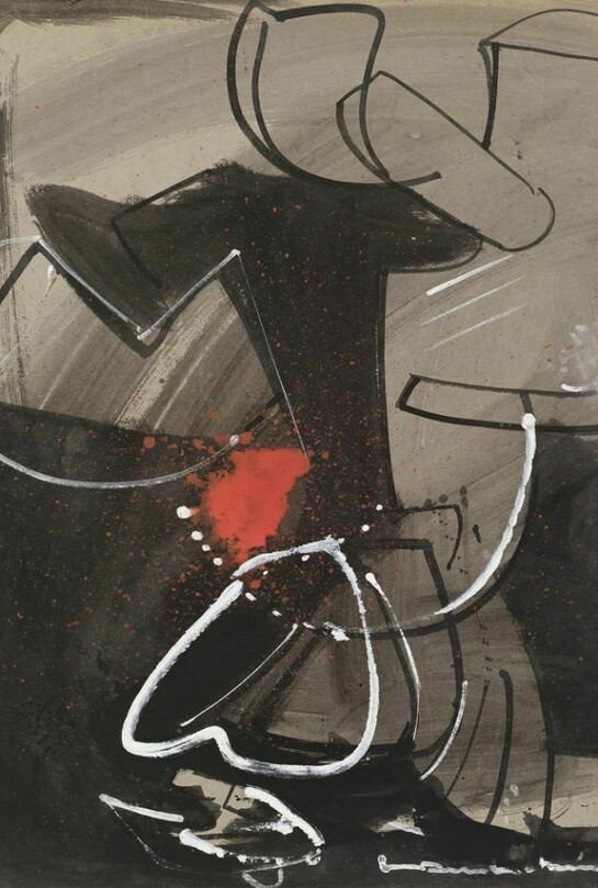 Hans Hofmann, Still Life in Red and Black, 1945, Gouache on paperboard, 25 3/4 x 21 3/4 inches