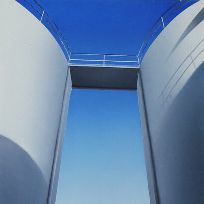 Angelo Davoli, Struttura, 2011, olio su cartoncino, 23.5 x 19.5 cm