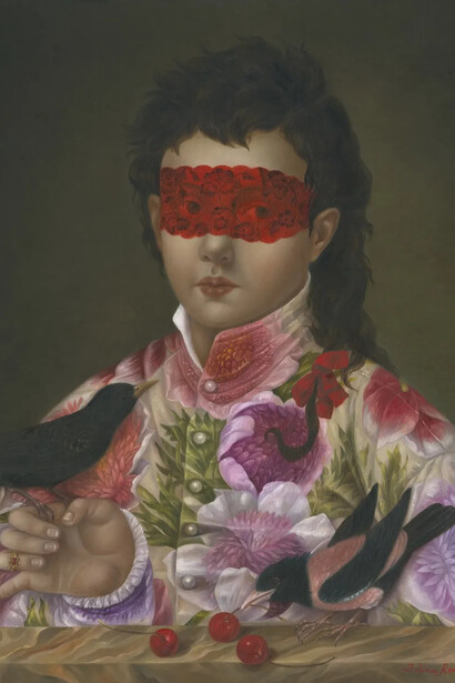 Fatima Ronquillo, Adonis with starlings and cherries (detail), 2026. Courtesy of Dorothy Circus Gallery