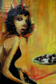 Bogi Fabian, La malattia dell'anima, 2010, oil on canvas, 50 cm x 50 cm x 2 cm  