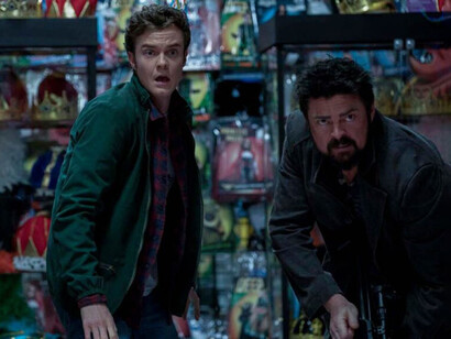 Jack Quaid and Karl Urban in "The Boys"
