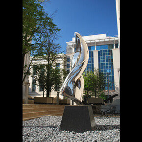 Santiago Medina, Life, monumental sculpture installed at Harvard Chen School of Public Health in Boston, USA. Courtesy of Trimper Gallery