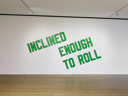 Lawrence Weiner, Anything added to something, exhibition view. Courtesy of Pace Gallery