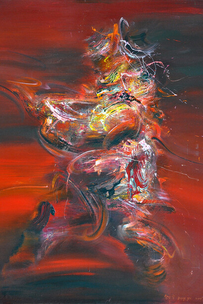 Deng Yu, 邓宇 红色太极系列1, (100cmx80cm), 2005