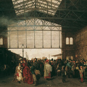 Karl Karger, Arrival of a train at Vienna Northwestern Station, 1875. Courtesy of Lower Belvedere
