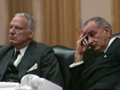 George Ball and ex-President, Lyndon B. Johnson