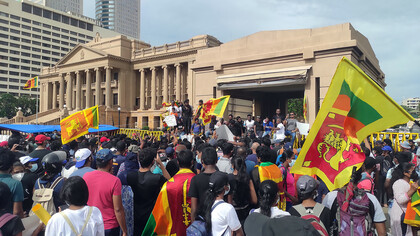 The 2022 Sri Lankan protests, commonly known as Aragalaya, were a series of mass protests that began in March 2022 against the government of Sri Lanka 