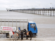 Southport Pier, Merseyside, August 2011. From Pierdom © Simon Roberts, Courtesy of Flowers Gallery
 