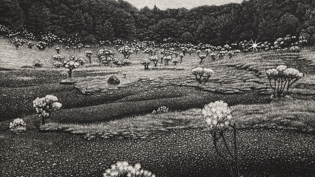 Maryanto, Humming, All the way to Rhino (MT. Pangrango) (detail), 2025. Courtesy of Yeo Workshop 