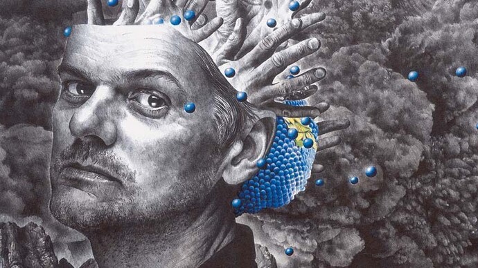 José Molina. La libera scelta, 2003. Penna Bic e matita colorata su carta
