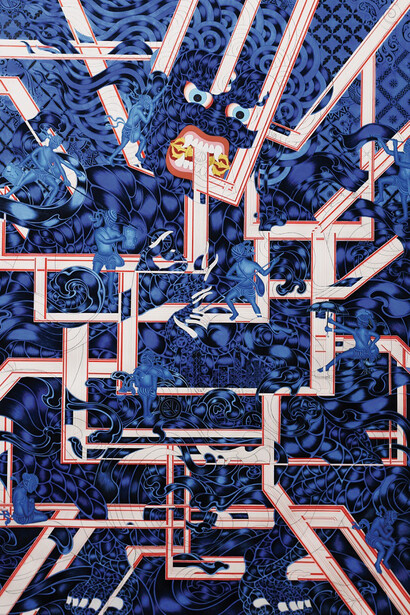 Tenzing Rigdol
The Storm in the Fragrant Land
2019
Watercolour, charcoal and ink on paper 160 x 131 cm (63 x 51.5 in)