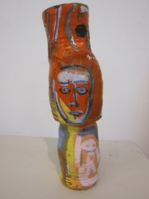 Roger Herman, orange vase : Glazed stoneware, 21"x 5"x 4.5" (52,5cm x 12,5 cmx 11.25 cm), Stefan Altenburger Photography