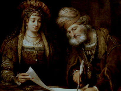 «Esther y Mordecai escriben las cartas a los judíos» (1675), Aert de Gelder
