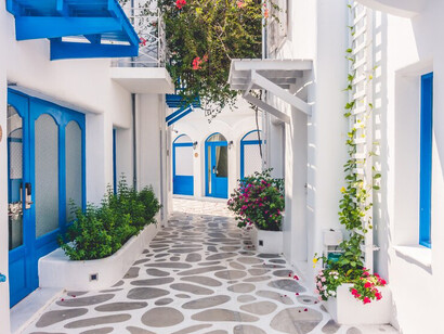 Greece's Aegean summer, where charming houses dot the coastline