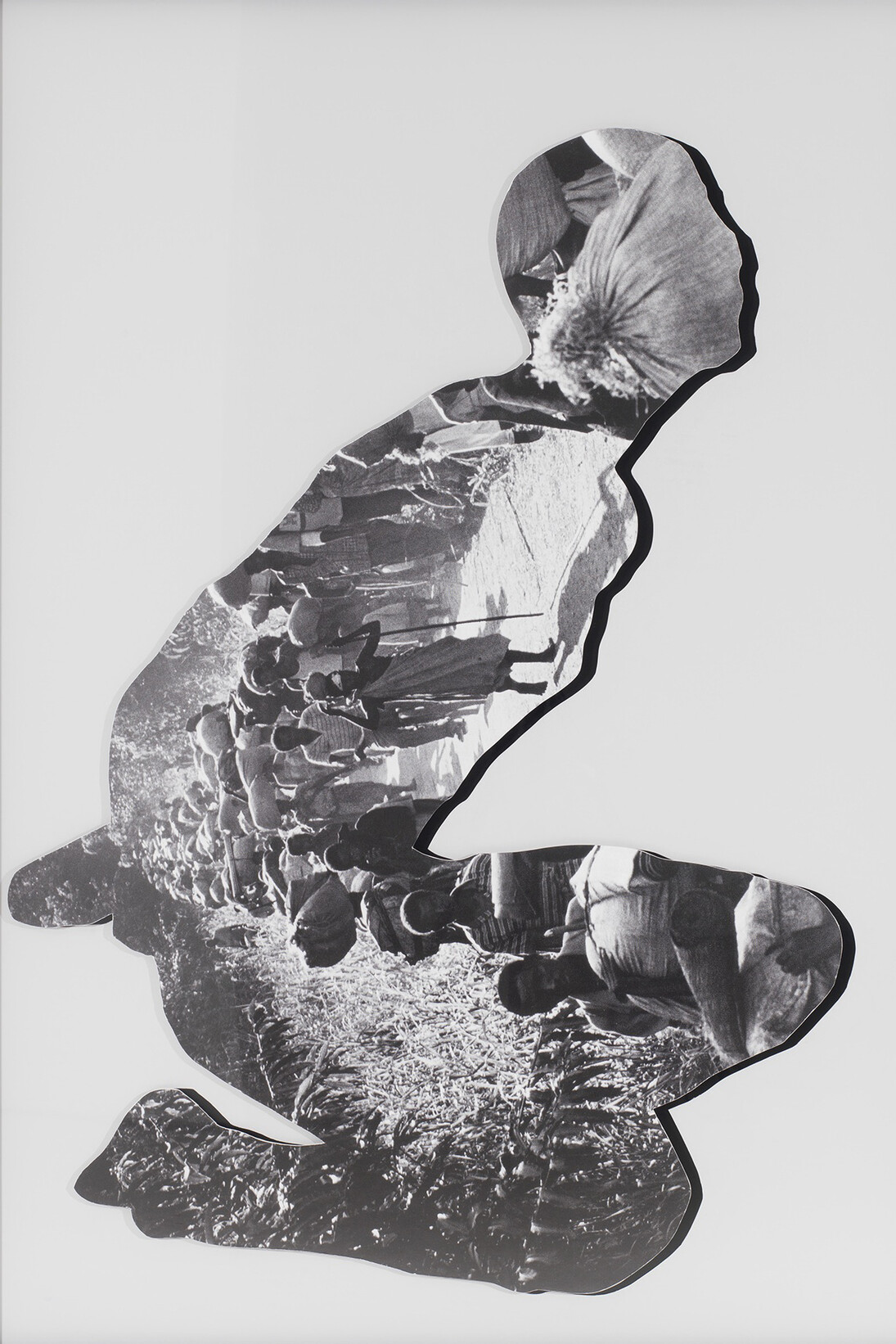 Reza Aramesh, Action 143-11, 2015, B&W print on fiber paper, mounted on archival board and framed in walnut wood, 68 x 50 x 2.5 in, Edition of 3, 1AP. Photo by Brian Buckley