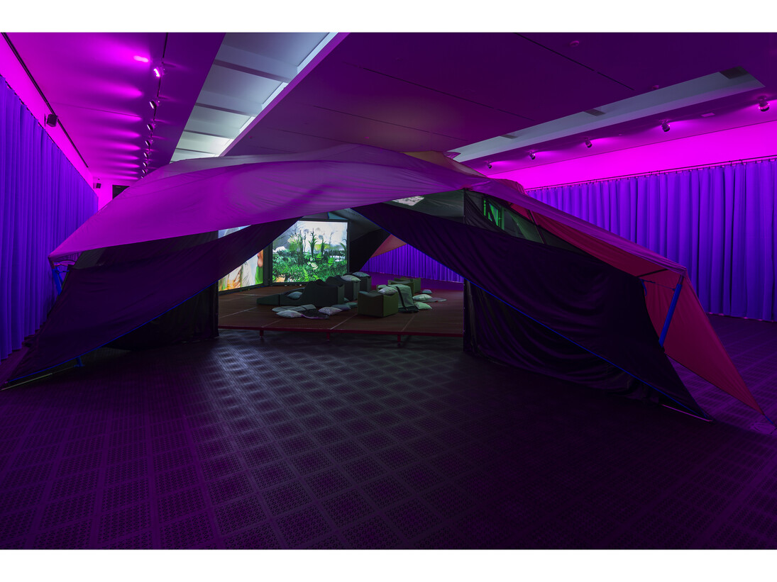 Installation view of Lizzie Fitch/Ryan Trecartin at Regen Projects, Los Angeles. Photo: Fredrik Nilsen. Courtesy Regen Projects, Los Angeles.