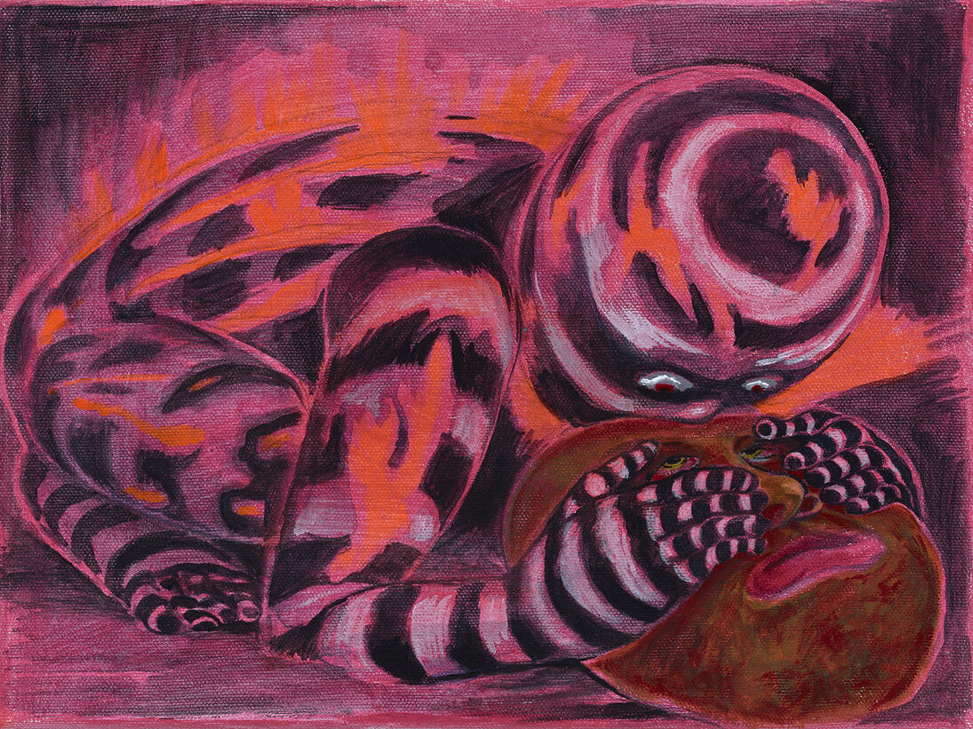 Trenton Doyle Hancock, I Don't Believe He Brought Me This Far to Leave Me, 2014, acrylic on canvas, 30.5 x 22.9 x 2.54 cm, Image courtesy of Hales Gallery, London. Copyright Trenton Doyle Hancock