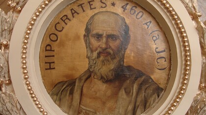 Supuesto retrato de Hipócrates en el Salón de Actos de la Real Academia de Medicina de España