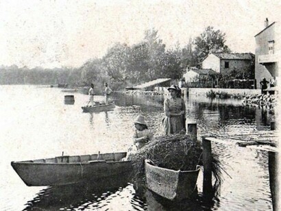 Tuscany´s old postcard. Linen transportation.