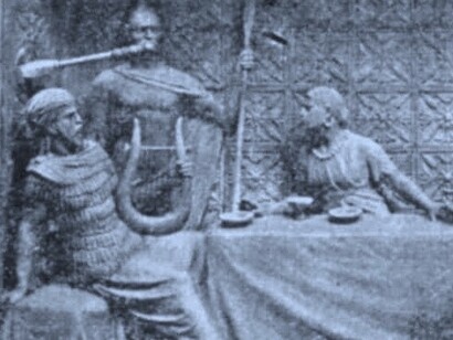 «Saúl lanza una danza contra David» (detalle),  George Tinworth