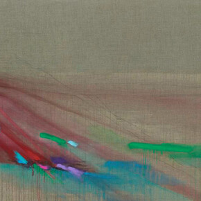 Agathe de Bailliencourt, Paysage 6, 2012, 67 x 86.7 inches, Acrylic, pastel and pencil on raw linen